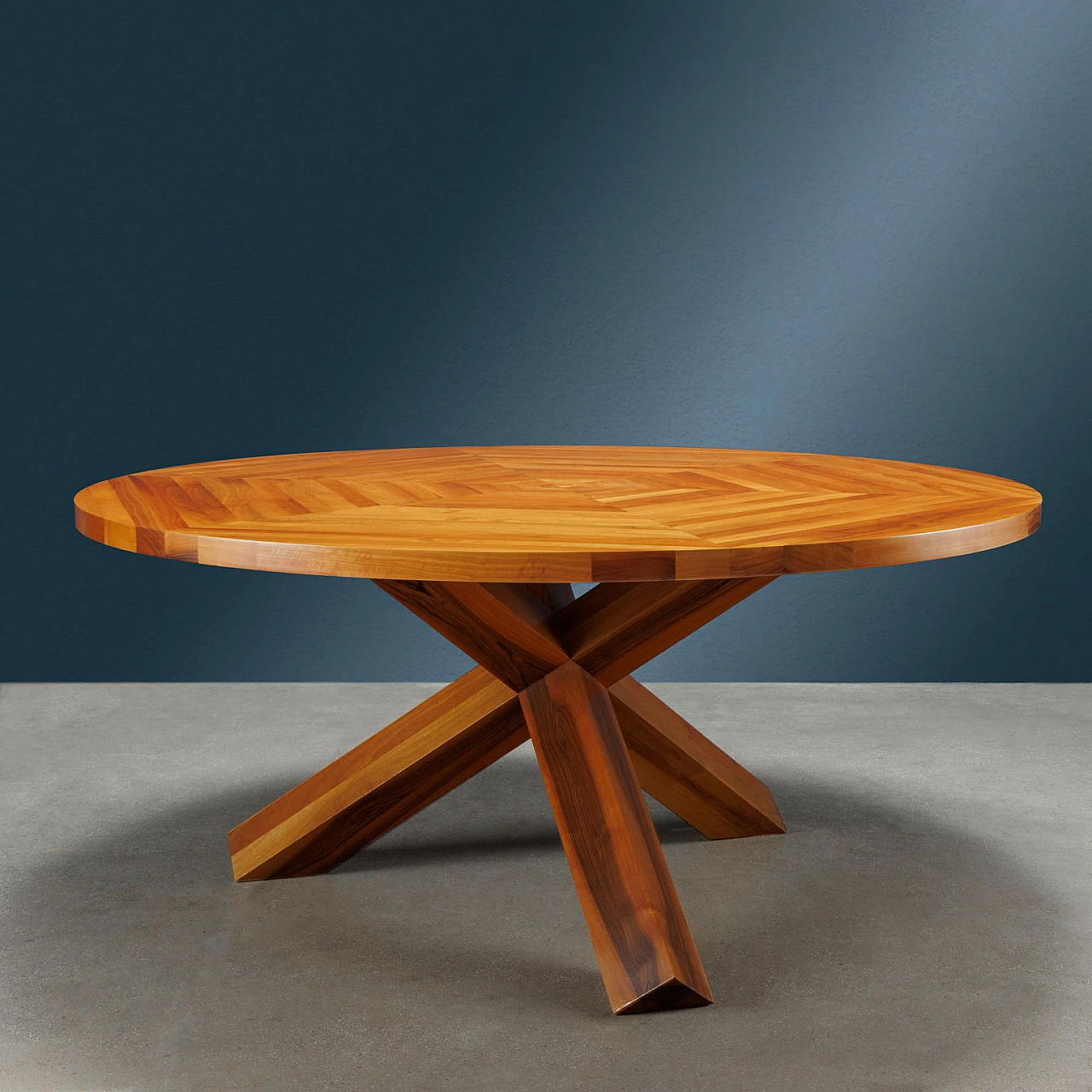 Walnut table La Rotonda by Mario Bellini for Cassina, 1980s 1
