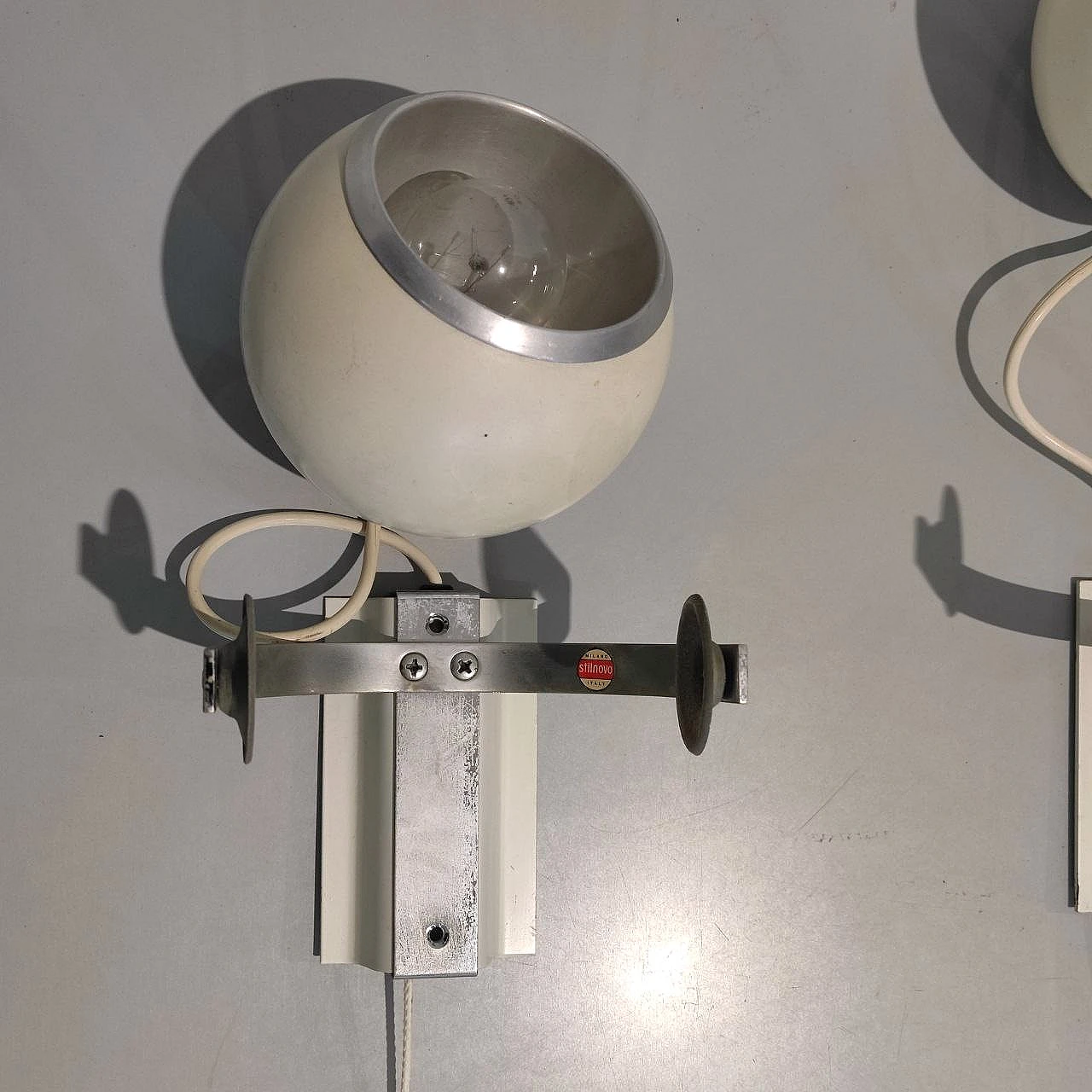 Pair of adjustable wall lights by Stilnovo, 1950s 7