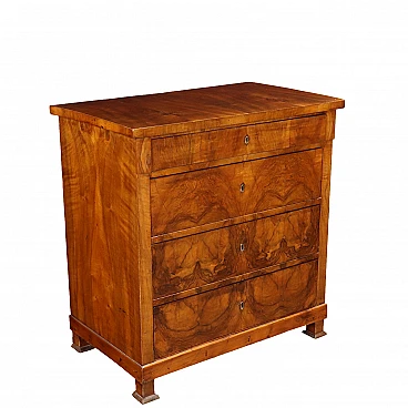 Walnut-root veneered dresser, late 19th century
