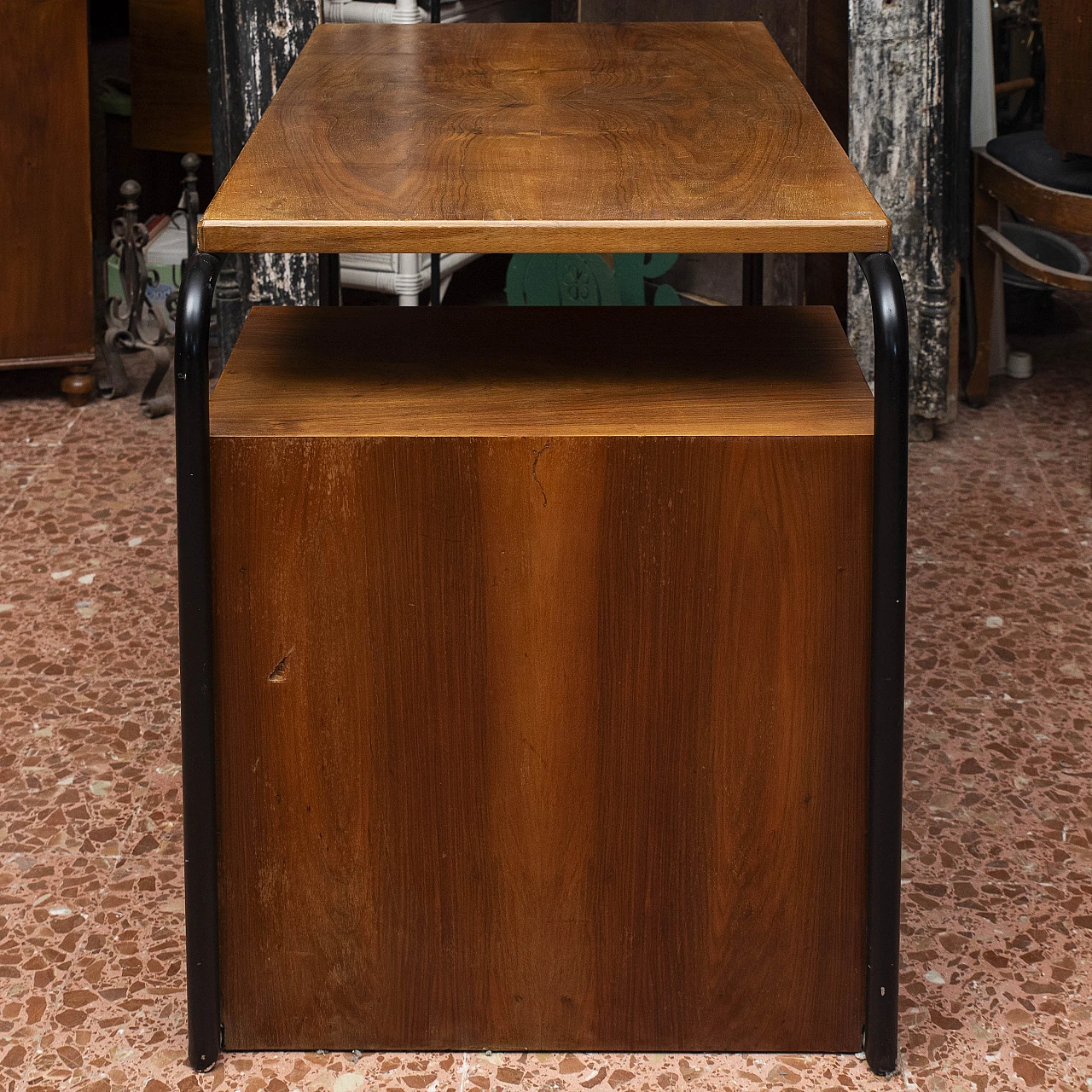Metal and wood desk in the style of Giuseppe Pagano, 1940s 6