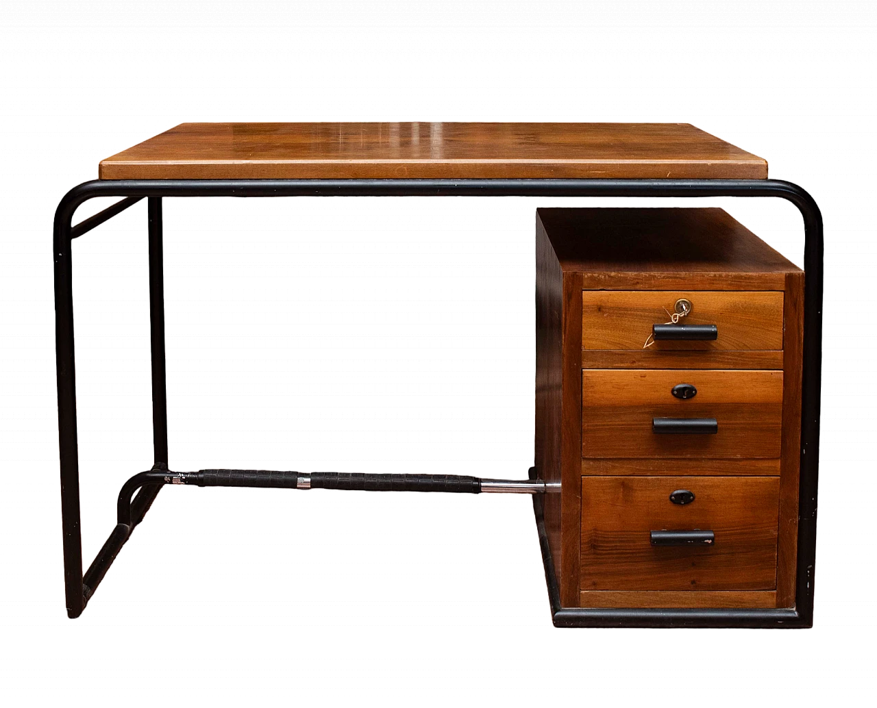 Metal and wood desk in the style of Giuseppe Pagano, 1940s 9