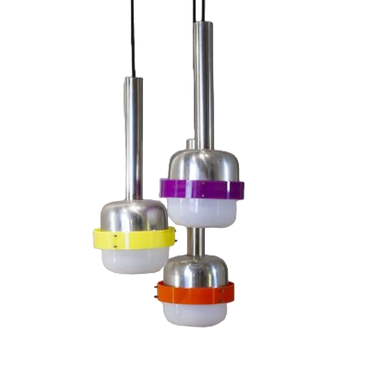 Lampadario con struttura in metallo di Stilnovo, anni '60 10