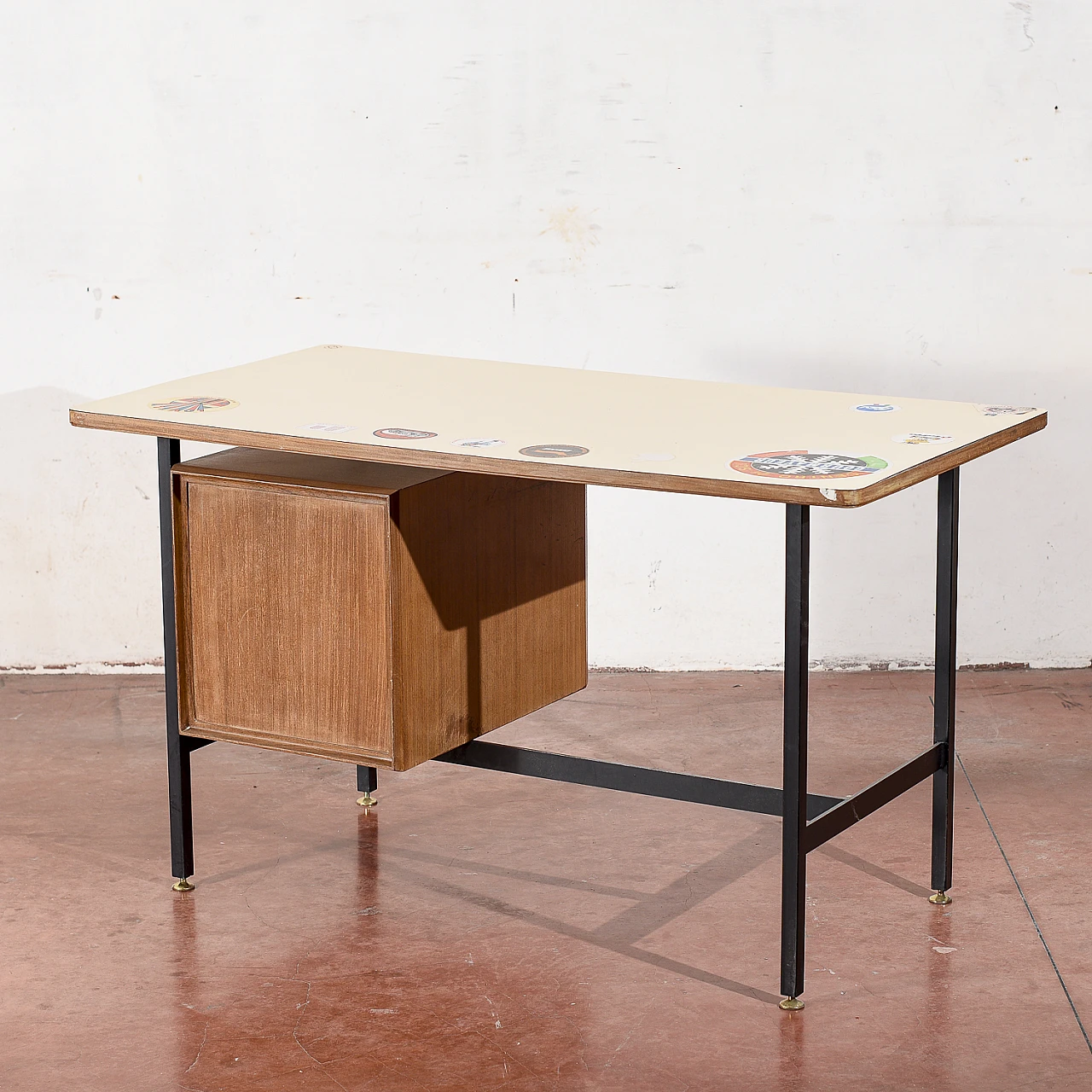Plywood and metal desk, 1970s 6