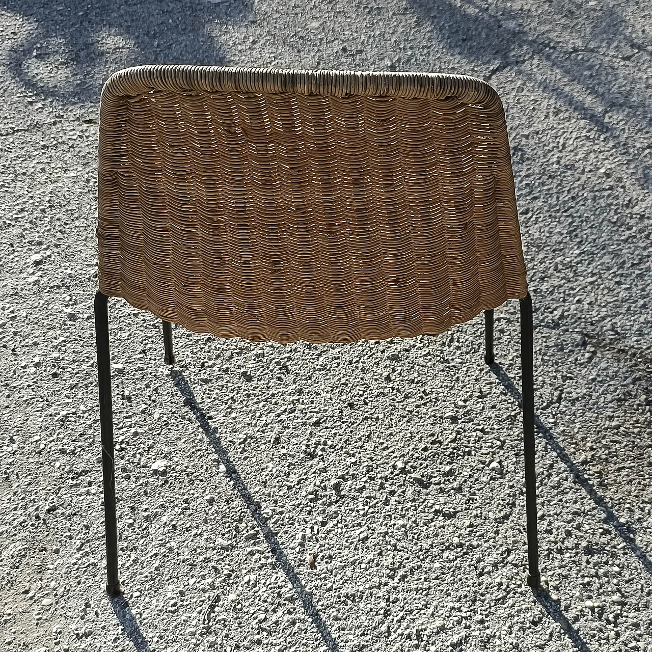 Wicker and metal chair, 1980s 4