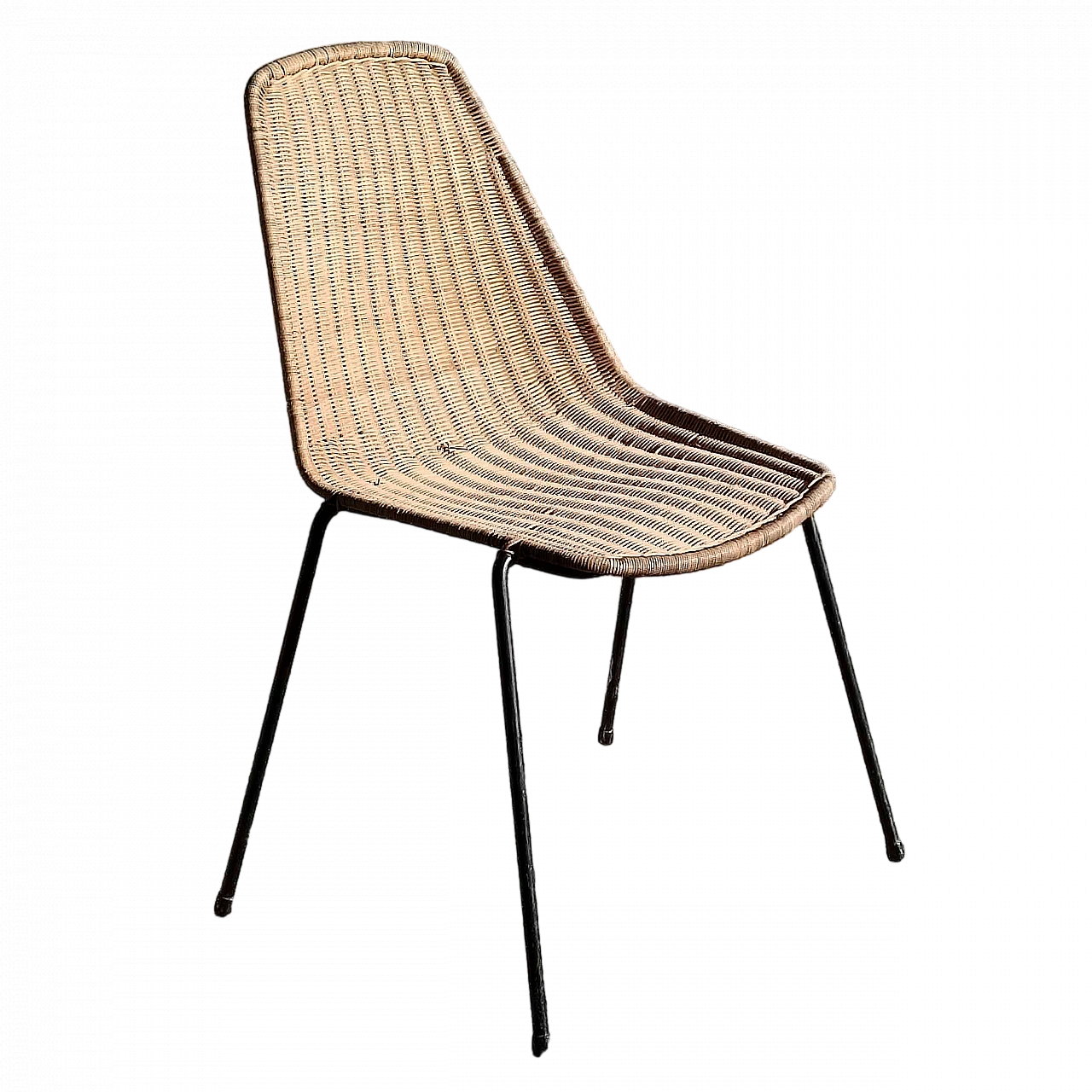 Wicker and metal chair, 1980s 9