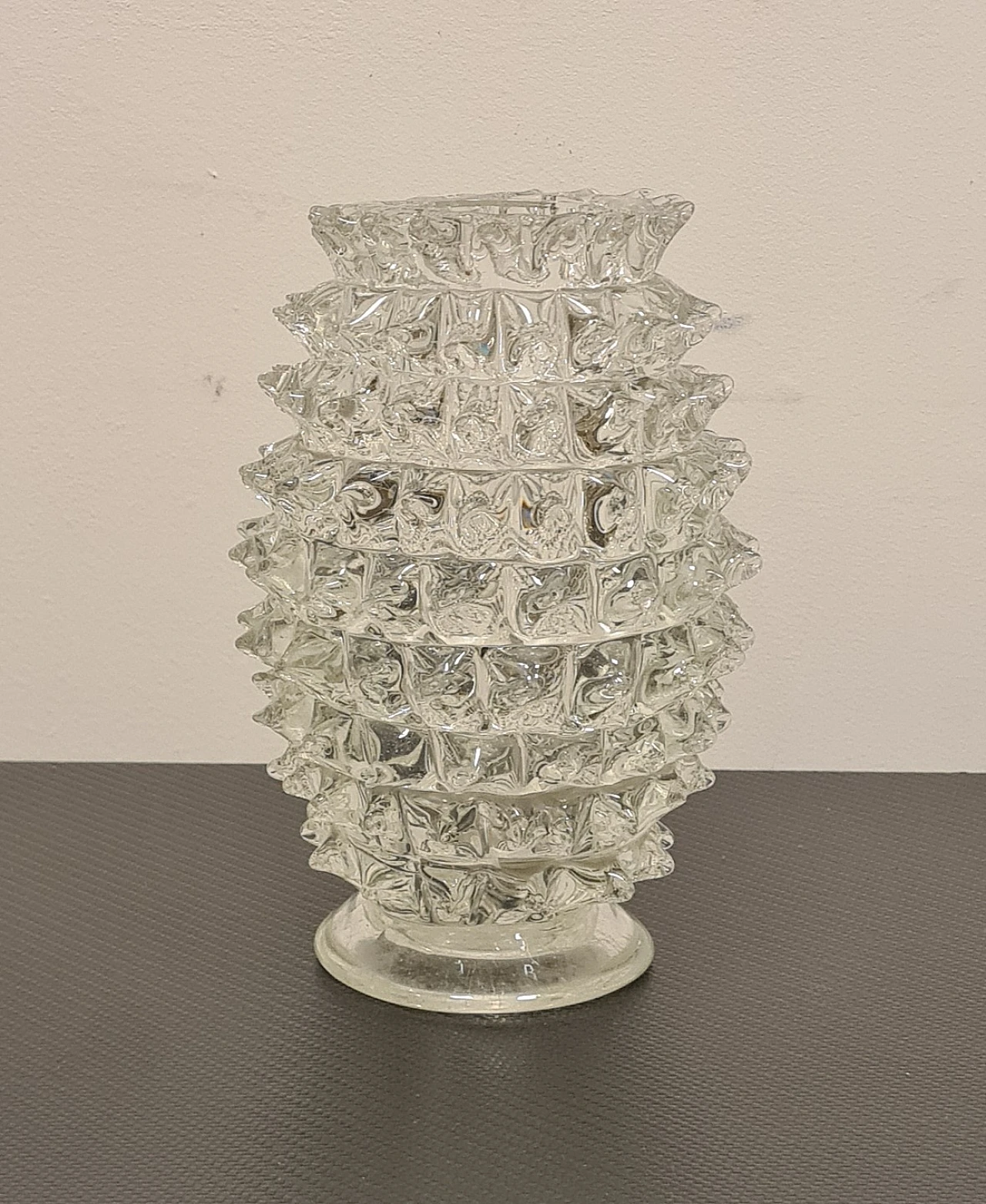 Rostered Murano glass vase by Barovier and Toso, 1940s 1