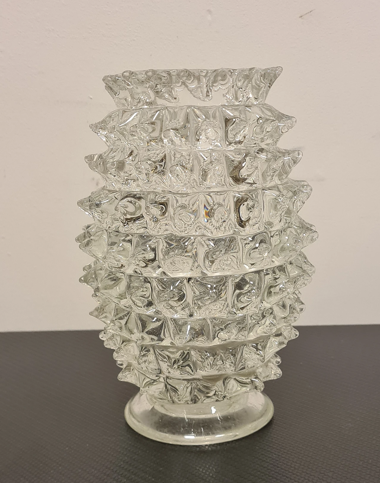 Rostered Murano glass vase by Barovier and Toso, 1940s 3