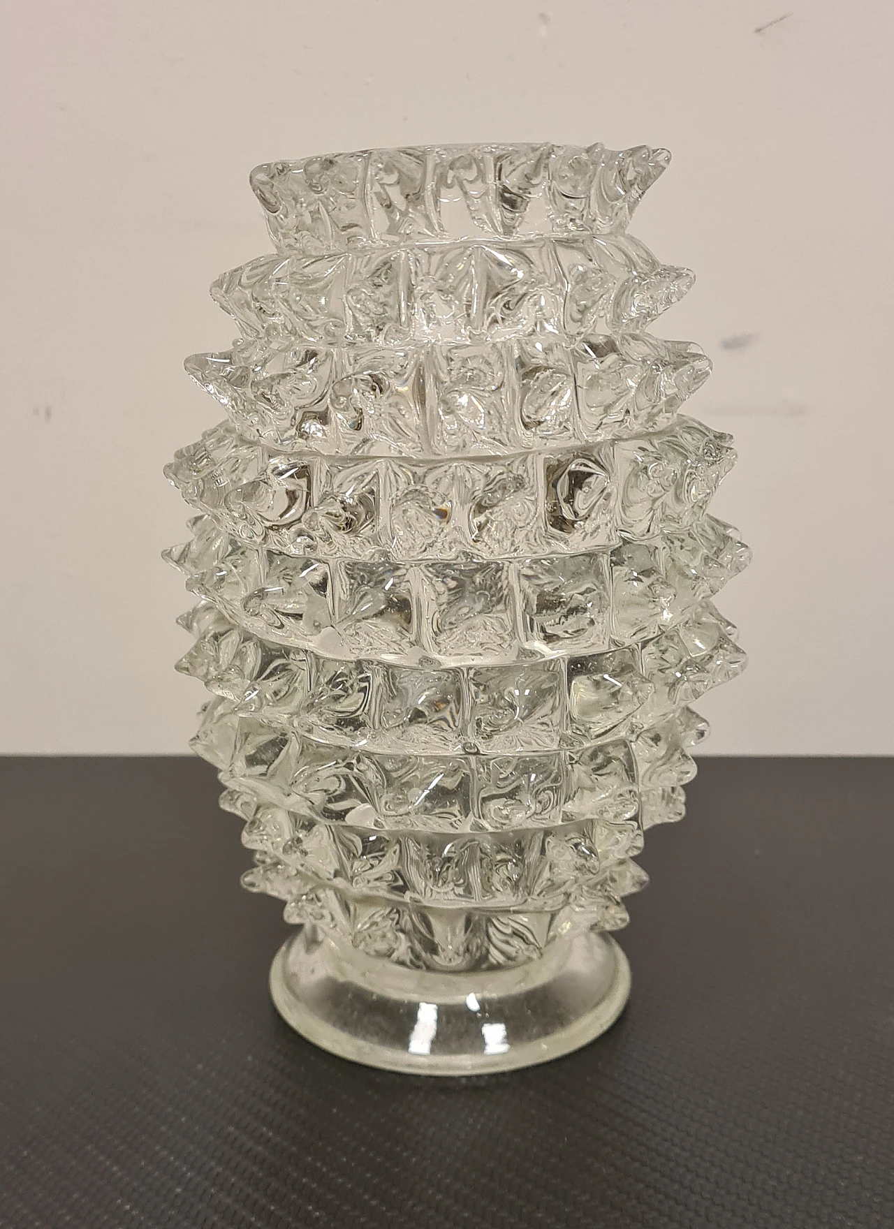 Rostered Murano glass vase by Barovier and Toso, 1940s 4