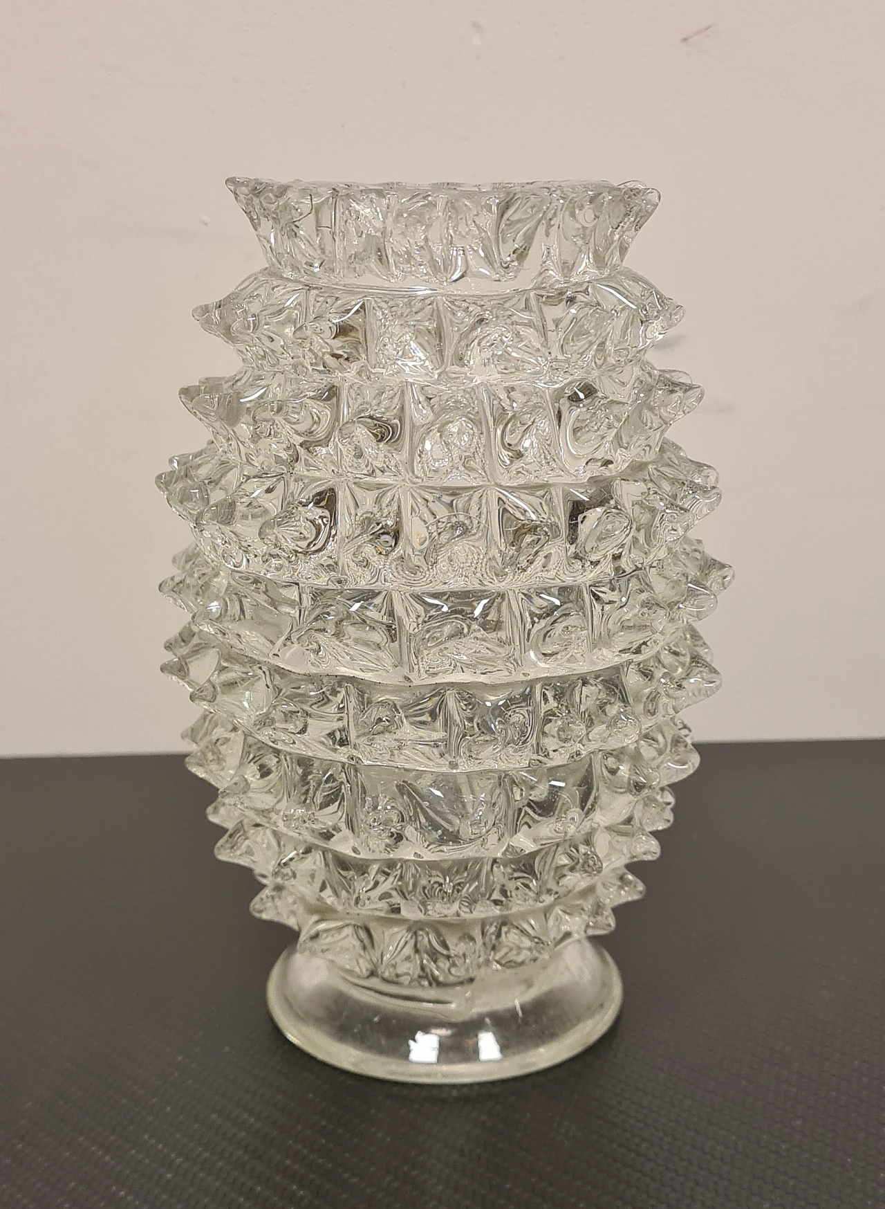 Rostered Murano glass vase by Barovier and Toso, 1940s 5