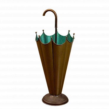 Portaombrelli a forma di ombrello in metallo bicolore, anni '50