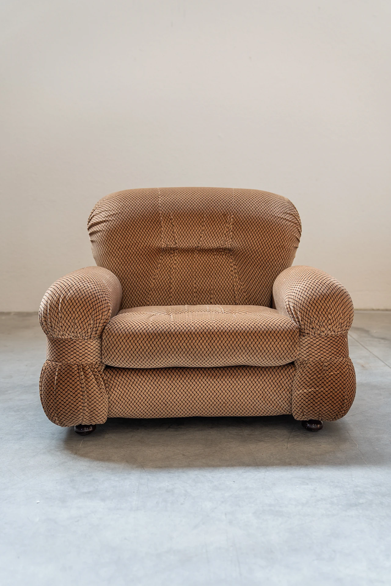 Pair of chenille armchairs in the style of Adriano Piazzesi, 1970s 3