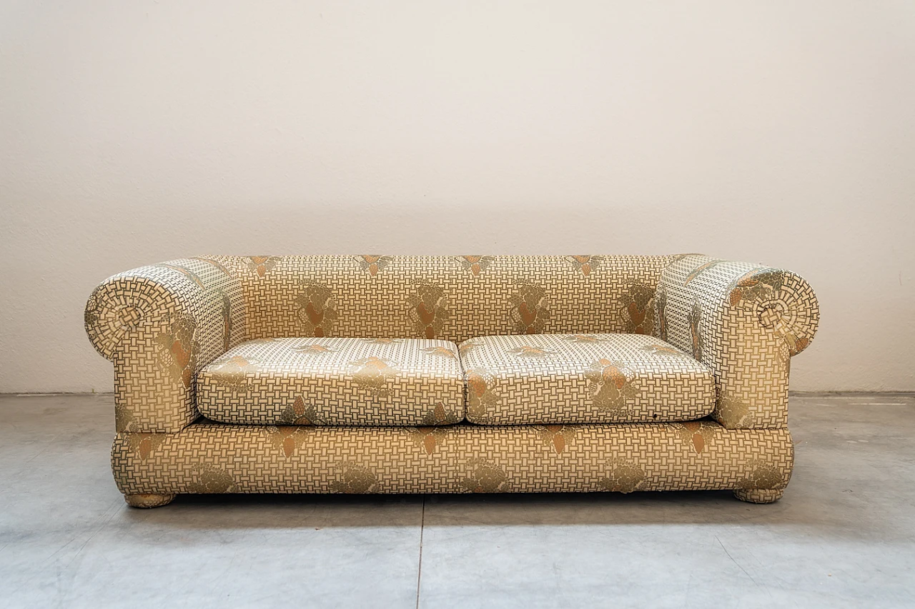 Three-seater sofa and silk armchair by Tommaso Barbi, 1970s 2