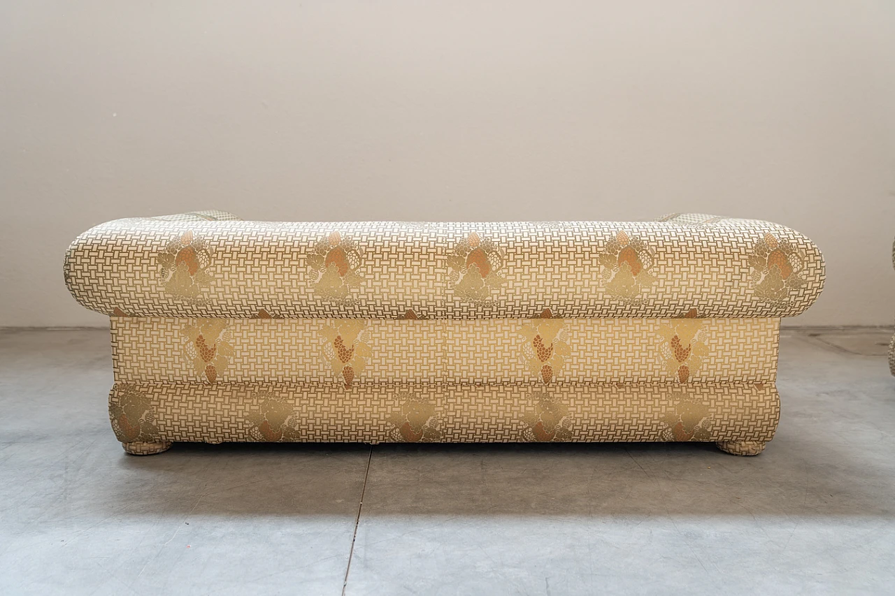 Three-seater sofa and silk armchair by Tommaso Barbi, 1970s 3