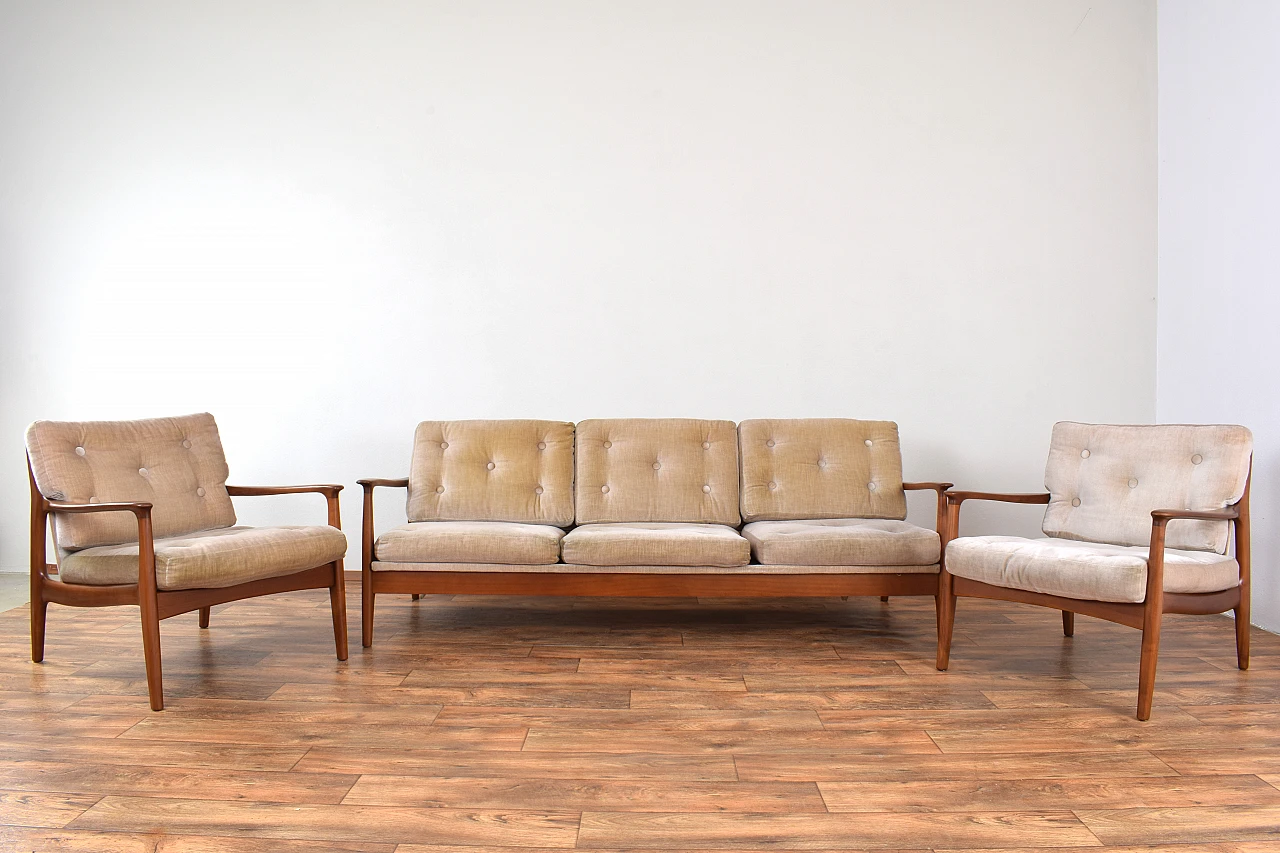 Sofa and pair of armchairs by Eugen Schmidt for Soloform, 1960s 1
