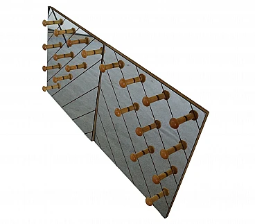 Pair of coat hanger with geometric effect mirrors, 1970s