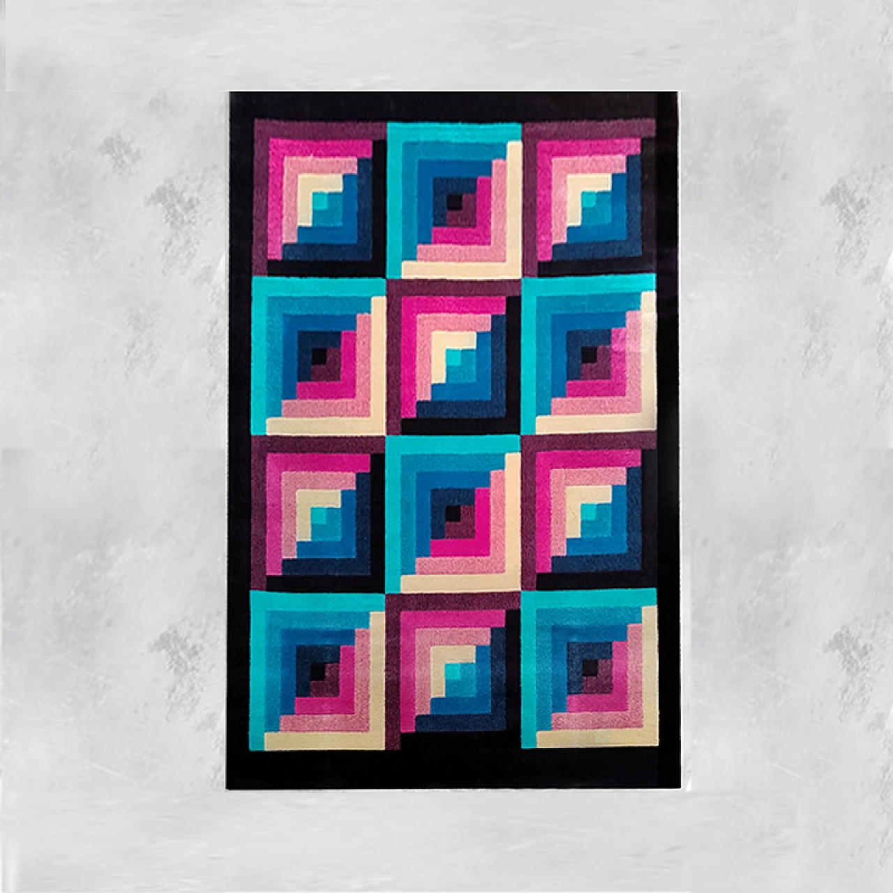 Tappeto geometrico in lana di Missoni per T&J, anni '80 4