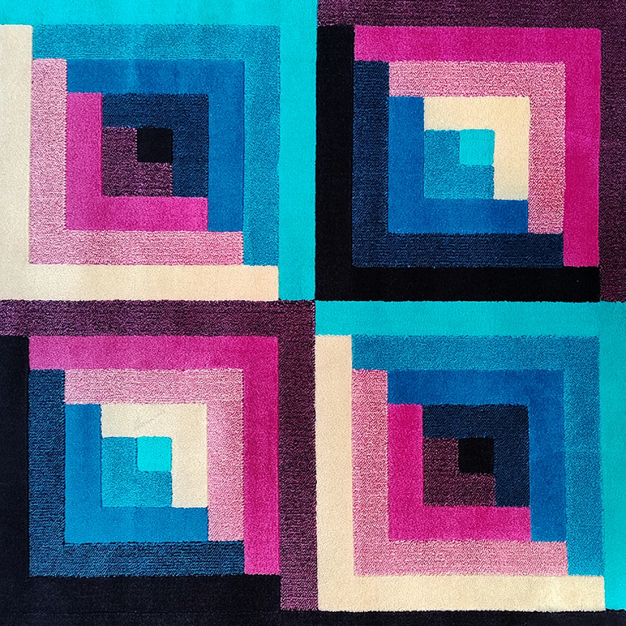 Tappeto geometrico in lana di Missoni per T&J, anni '80 5