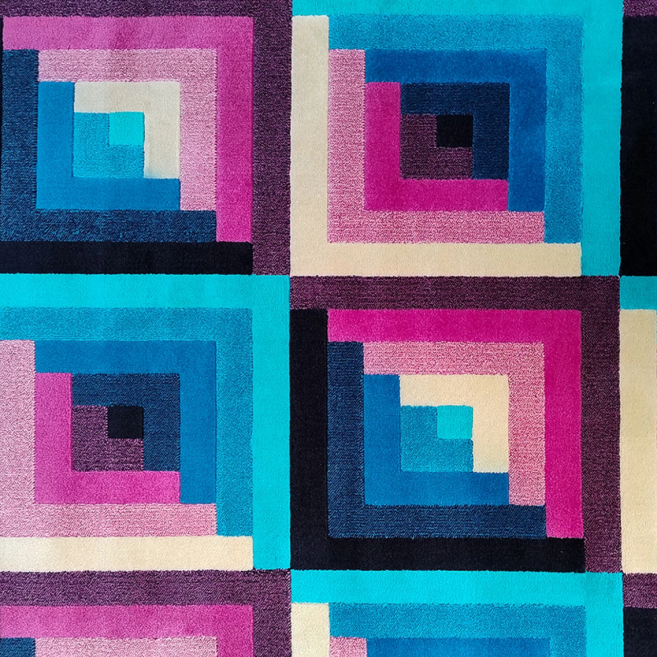 Geometric wool carpet by Missoni for T&J, 1980s 6