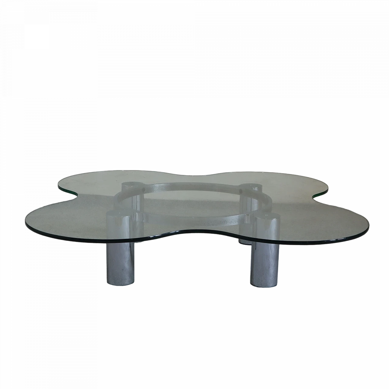 Steel and glass coffee table by Lorenzo Burchiellaro, 1970s 6