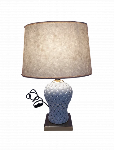 Table lamp with ceramic pine cone shaped base, 1980s