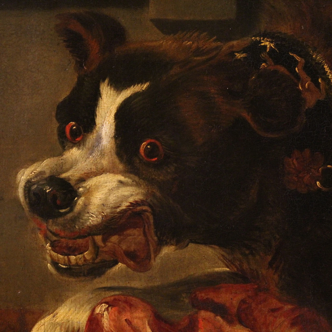 Still life with dogs, oil on canvas, 17th century 4