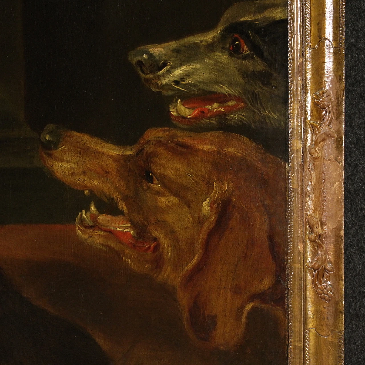 Still life with dogs, oil on canvas, 17th century 5