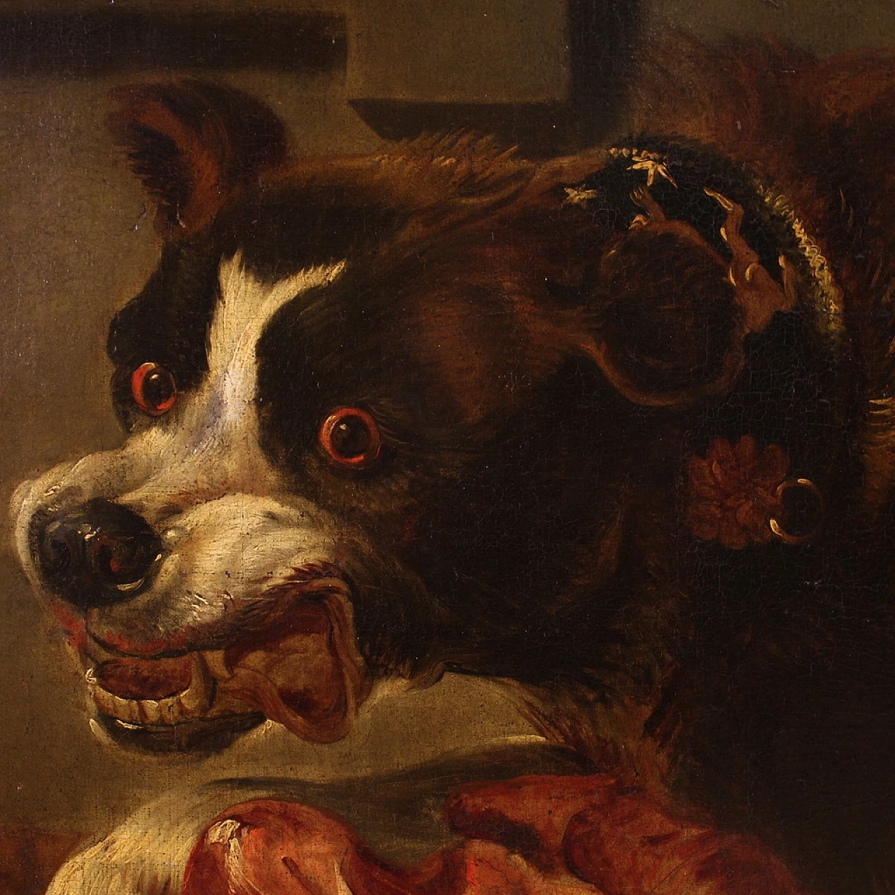 Still life with dogs, oil on canvas, 17th century 10