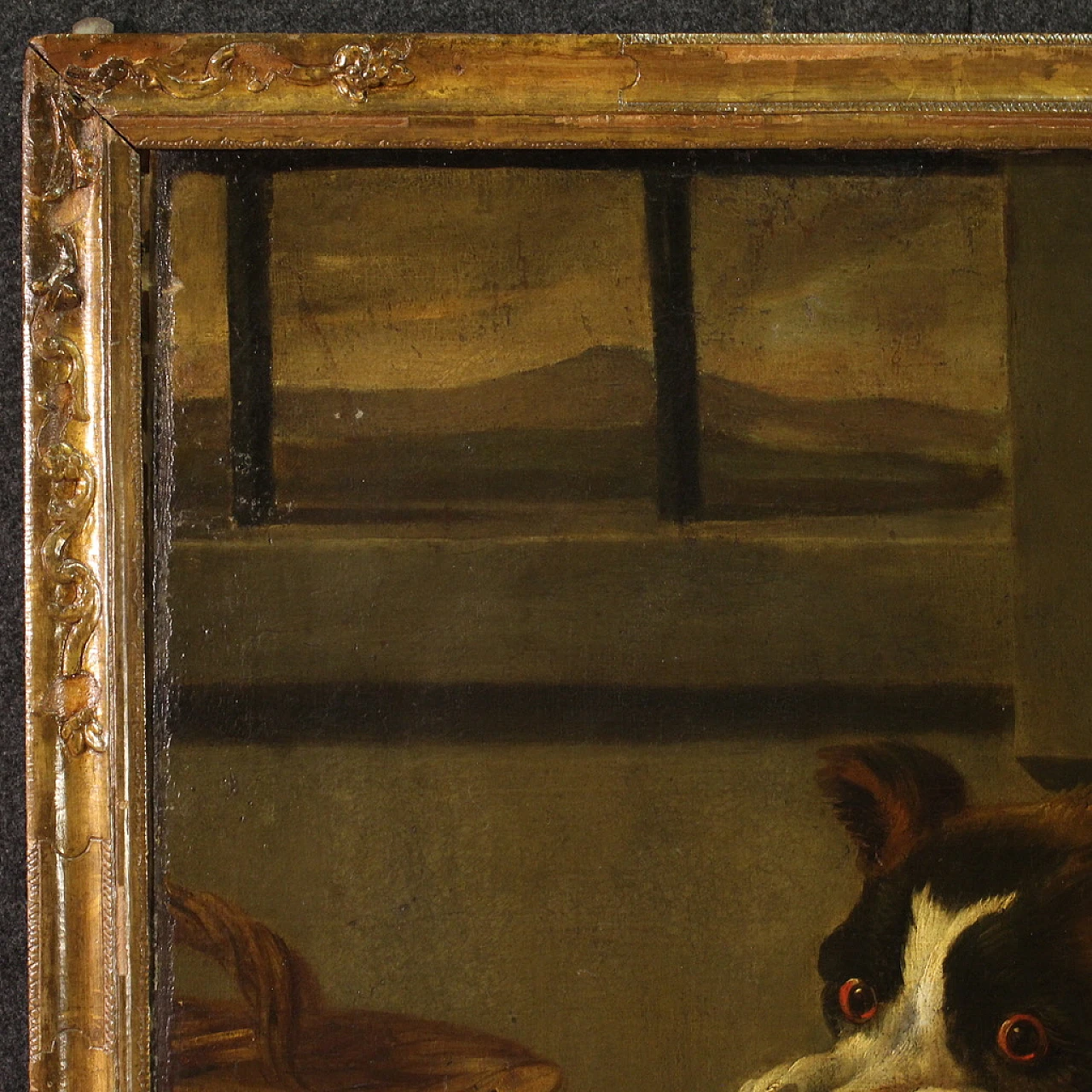 Still life with dogs, oil on canvas, 17th century 11