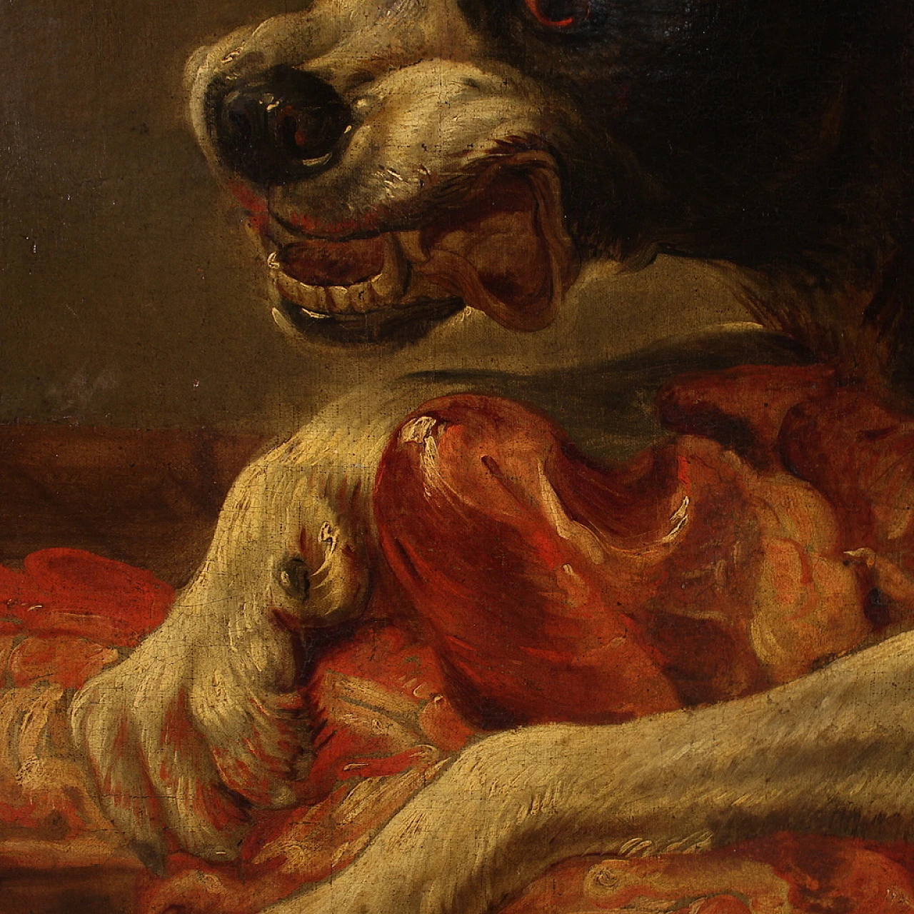 Still life with dogs, oil on canvas, 17th century 12