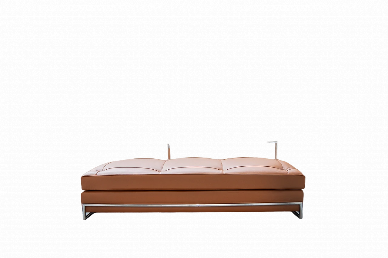 Daybed sofa in leather by E. Gray for Vereinigte Werkstatte, 1980s 12
