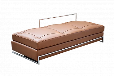 Daybed sofa in leather by E. Gray for Vereinigte Werkstatte, 1980s