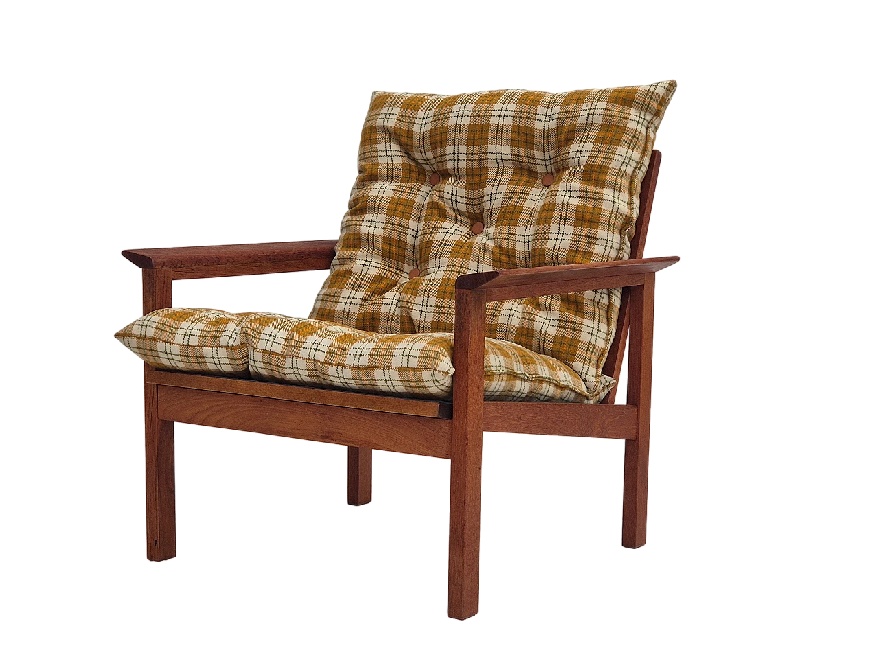 Danish teak and wool armchair, 1970s 19