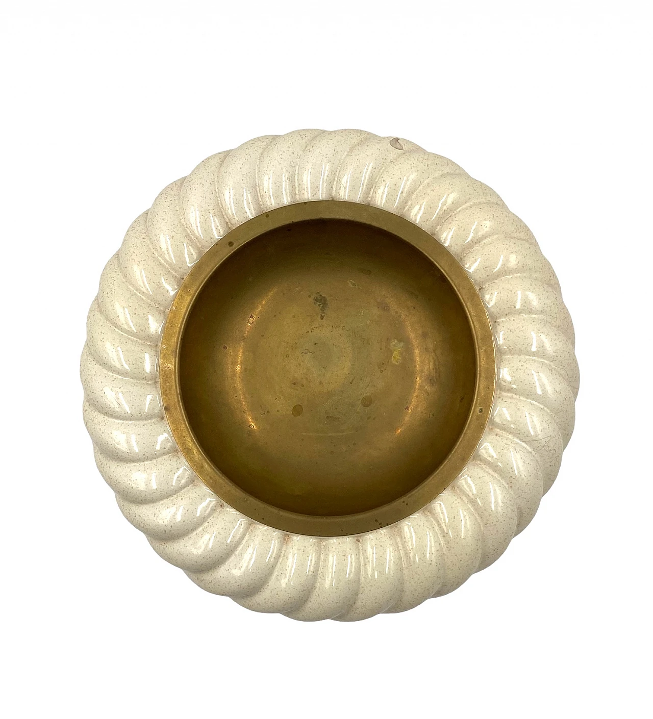 Ceramic & brass ashtray by T. Barbi for B Ceramiche, 1970s 14