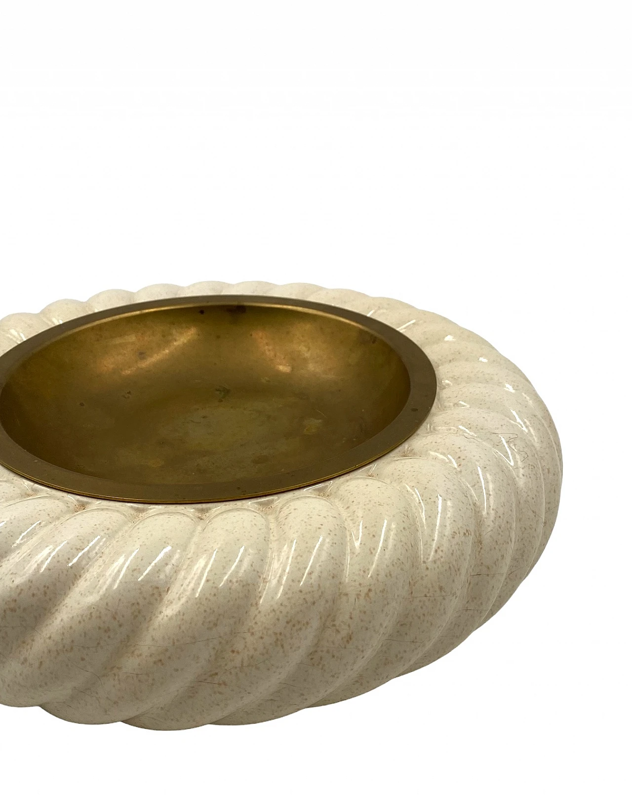 Ceramic & brass ashtray by T. Barbi for B Ceramiche, 1970s 15