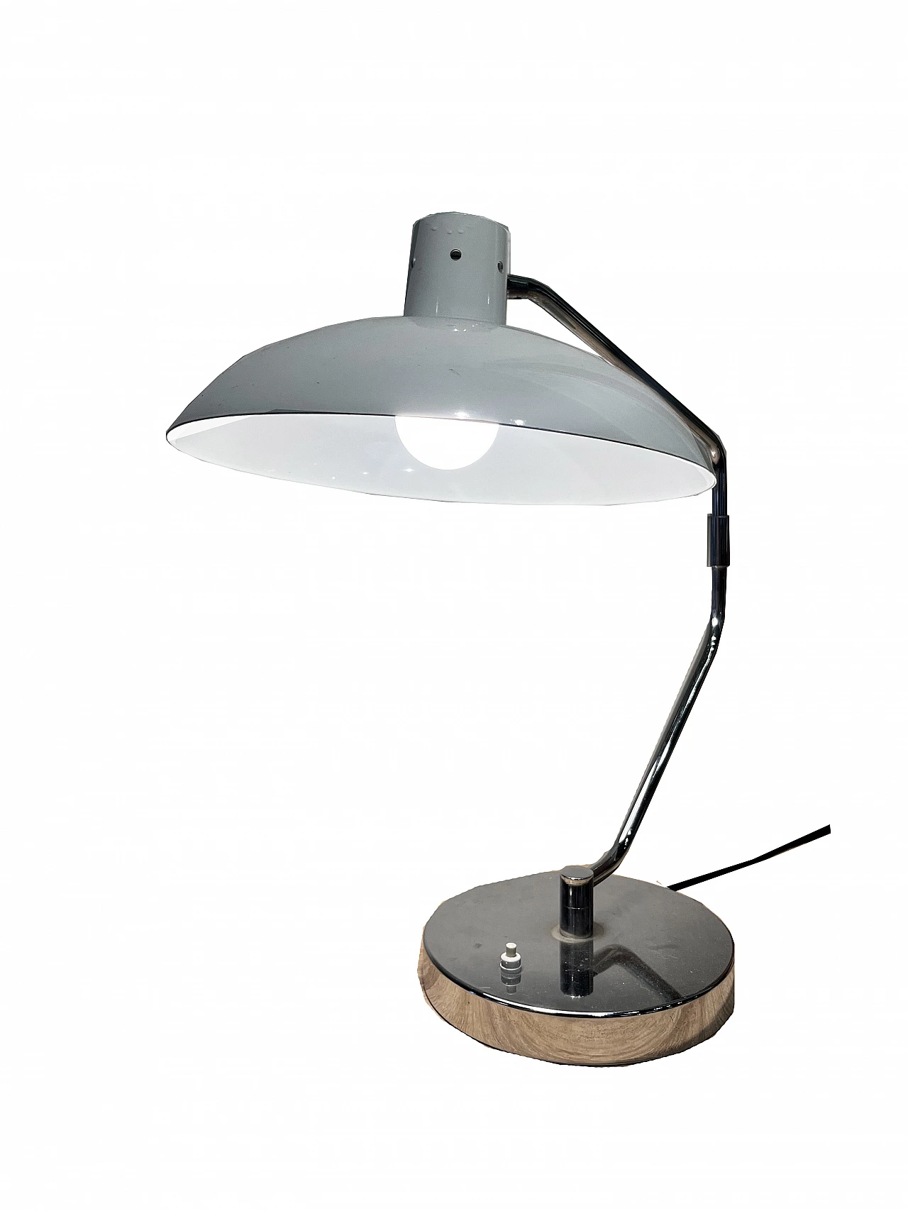Lampada da tavolo in metallo bianco e cromato 1
