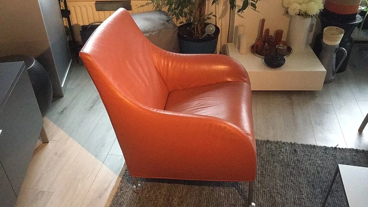 Florence leather armchair by A. Citterio for B&B Italia, 2000s 2