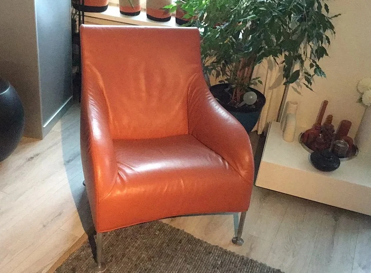 Florence leather armchair by A. Citterio for B&B Italia, 2000s 7