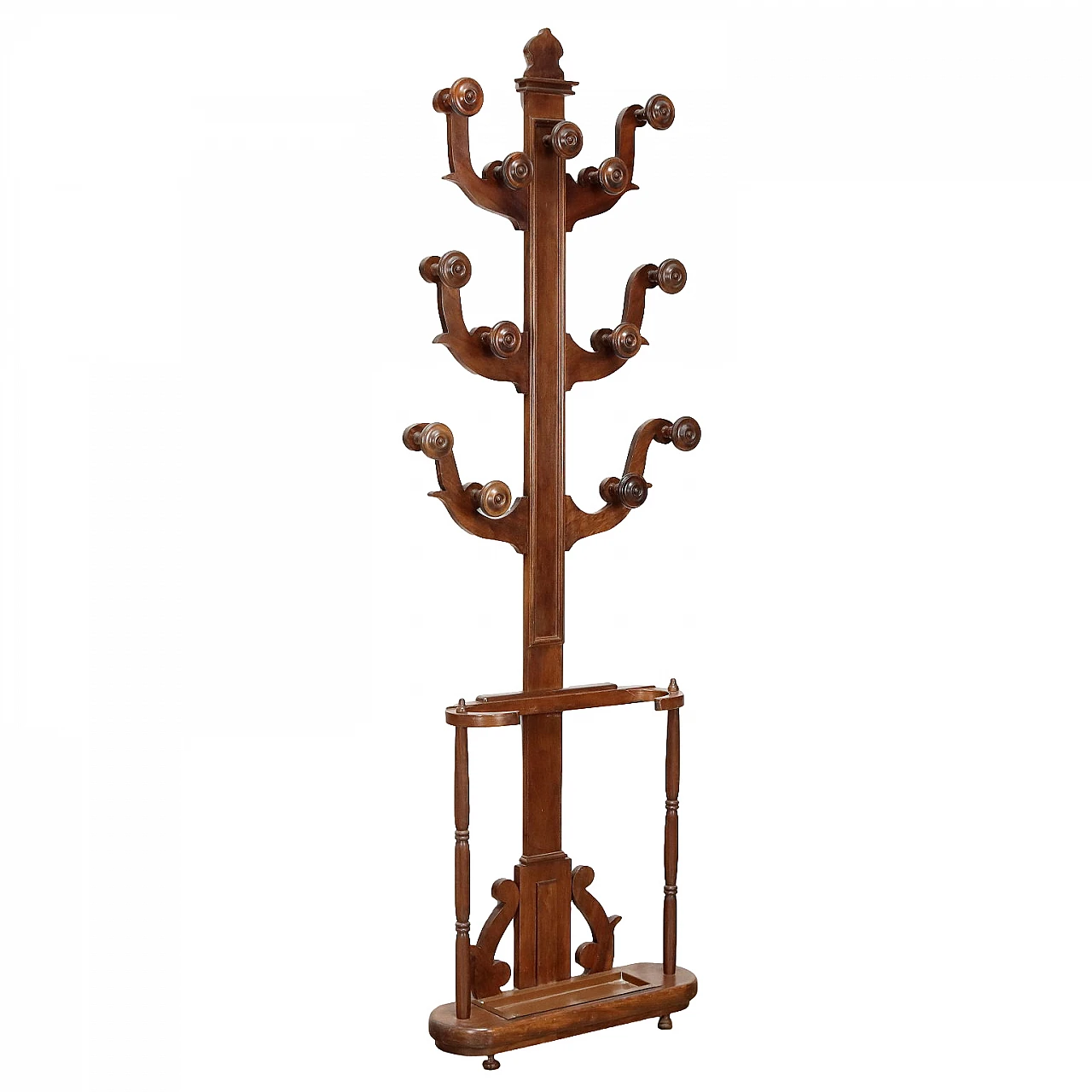 Wooden clothes stand with umbrella stand 1