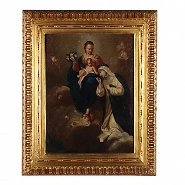Madonna & Child with Saint Catherine, oil on canvas, 17th century