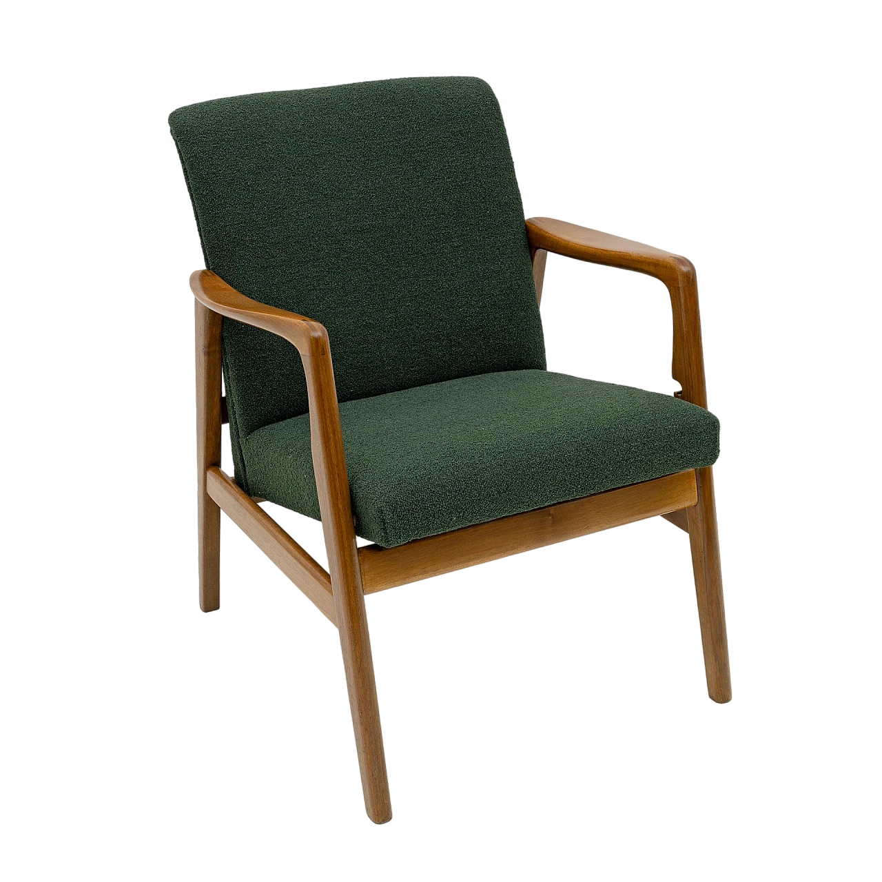 Green bouclè armchair by Gio Ponti for Cassini, 1960s 11
