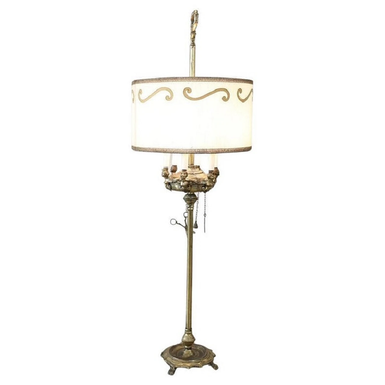 Brass floor lamp in antique style, 1960s 1