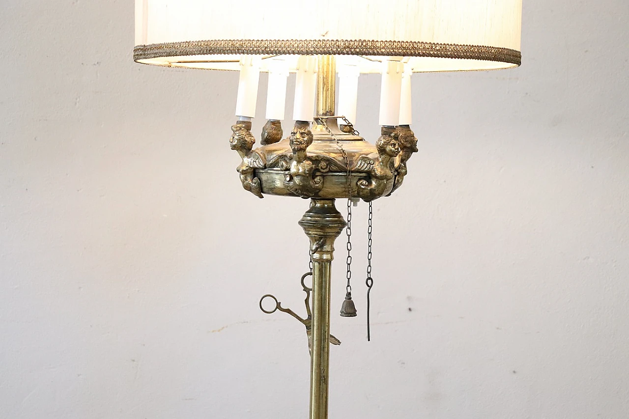 Brass floor lamp in antique style, 1960s 3