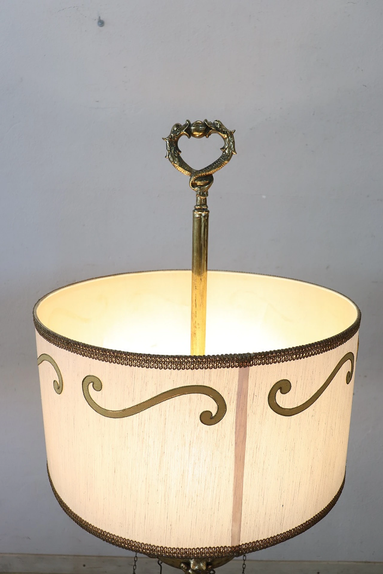 Brass floor lamp in antique style, 1960s 5