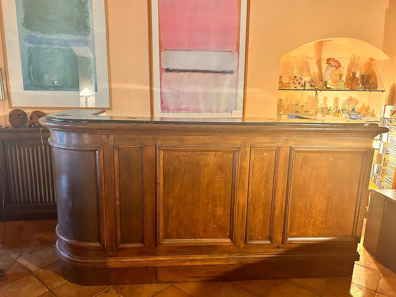 Wooden bar counter by Silvano Agosti 1