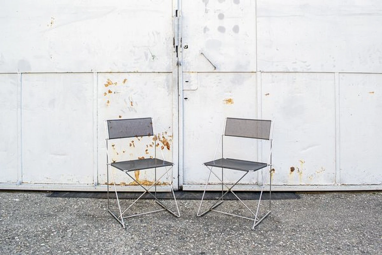 Pair of X-Line chairs by Niels Jorgen Haugesen for Magis, 1977 1