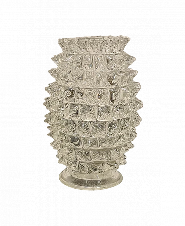 Rostered Murano glass vase by Barovier and Toso, 1940s