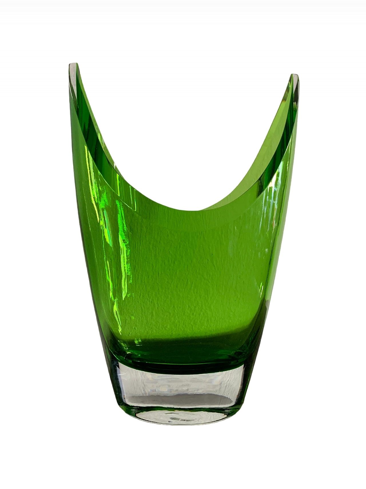 Vaso tedesco in vetro verde, anni '90 6