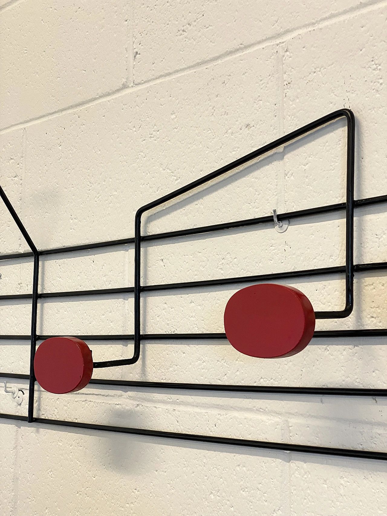 Wood & iron coat hanger in the shape of a musical score, 1970s 7