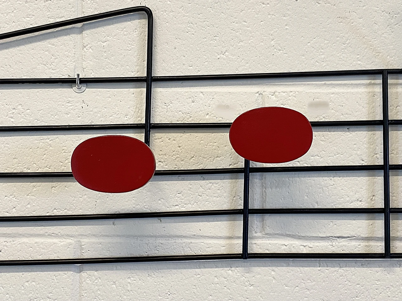 Wood & iron coat hanger in the shape of a musical score, 1970s 8