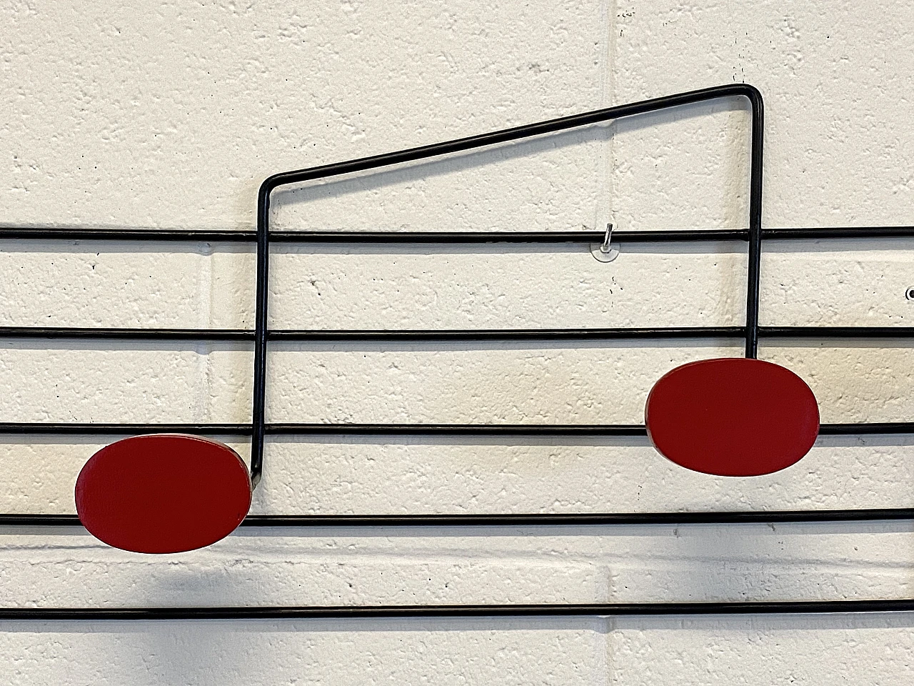 Wood & iron coat hanger in the shape of a musical score, 1970s 9